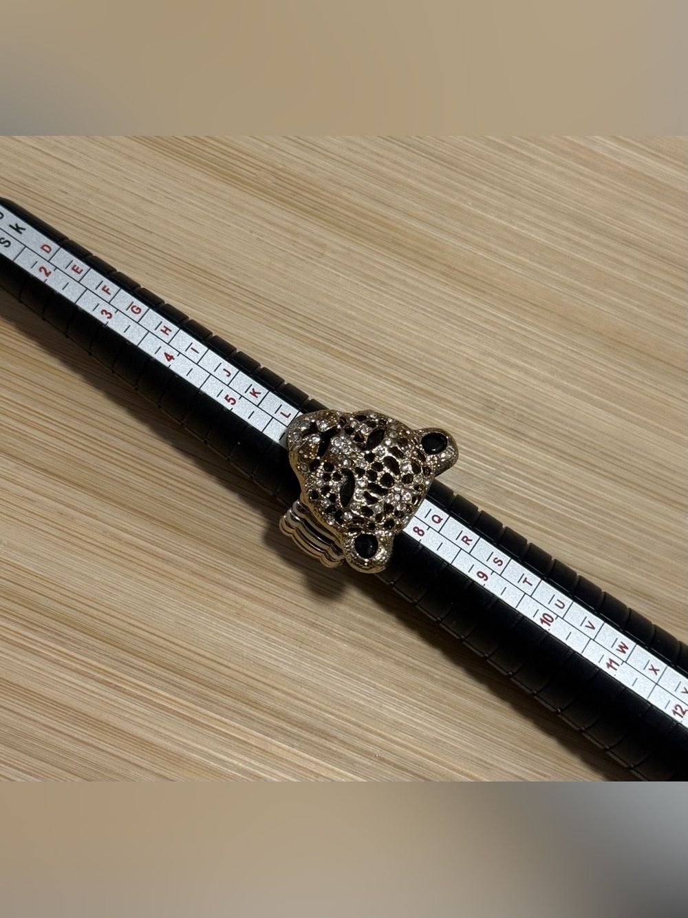 Gold-tone Leopard Stretch Ring